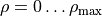\rho = 0 \ldots \rho_{\rm max}