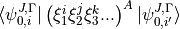 \langle  \psi^{J,\Gamma}_{0,i} | \left(\xi_1^i \xi_2^j \xi_3^k ...\right)^A | \psi^{J,\Gamma}_{0,i'} \rangle