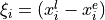 \xi_i = (x_i^l - x_i^e)