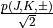\frac{p(J,K,\pm)}{\sqrt{2}}