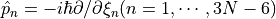 \hat{p}_n = -i \hbar \partial / \partial \xi_n (n=1, \cdots , 3N-6)