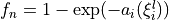 f_n = 1 - \exp(-a_i(\xi_i^l))
