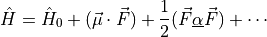 \hat{H} = \hat{H}_0 +  (\vec{\mu} \cdot \vec{F}) + \frac{1}{2} (\vec{F} \underline{\alpha} \vec{F}) + \cdots