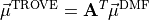 \vec{\mu}^{\rm TROVE} = {\mathbf A}^T \vec{\mu}^{\rm DMF}