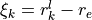 \xi_k = r_k^l - r_e
