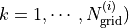 k=1,\cdots,N^{(i)}_{\text{grid}})