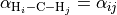 \alpha_{{\rm H}_i-{\rm C}-{\rm H}_j} = \alpha_{ij}