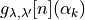 g_{\lambda,\lambda'}[n](\alpha_k)