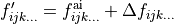 f'_{ijk...} = f^{\rm ai}_{ijk...} + \Delta f_{ijk...}